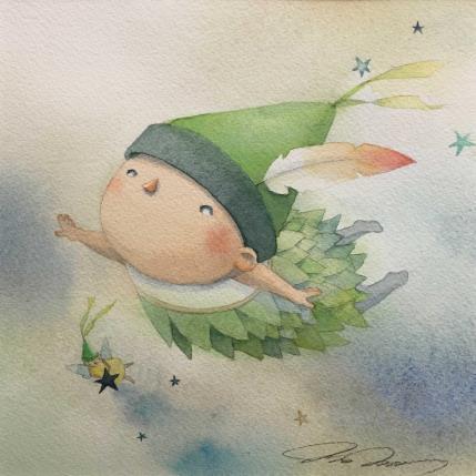 Painting Peter Pan 2 by Masukawa Masako | Painting Naive art Watercolor Pop icons