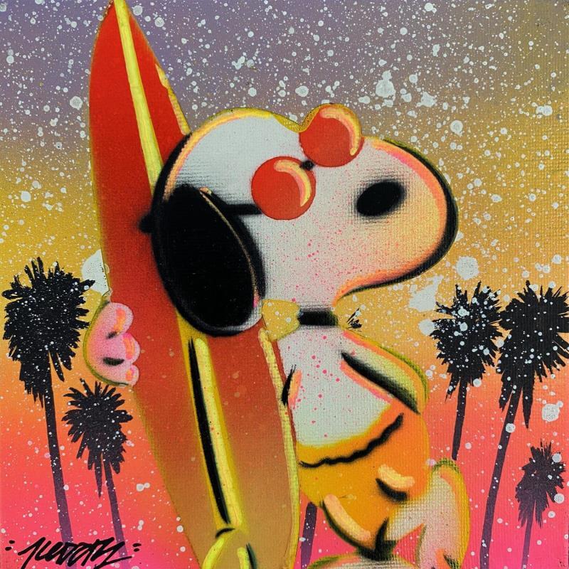 Gemälde Snoopy Miami von Kedarone | Gemälde Pop-Art Pop-Ikonen Graffiti Acryl
