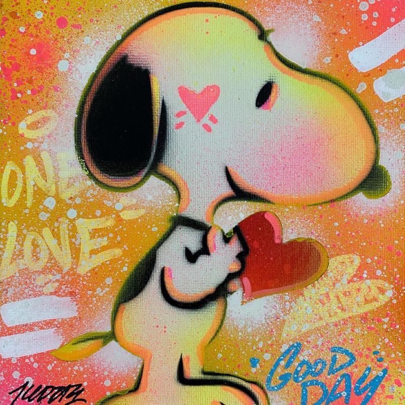 Gemälde Snoopy love von Kedarone | Gemälde Pop-Art Acryl, Graffiti Pop-Ikonen