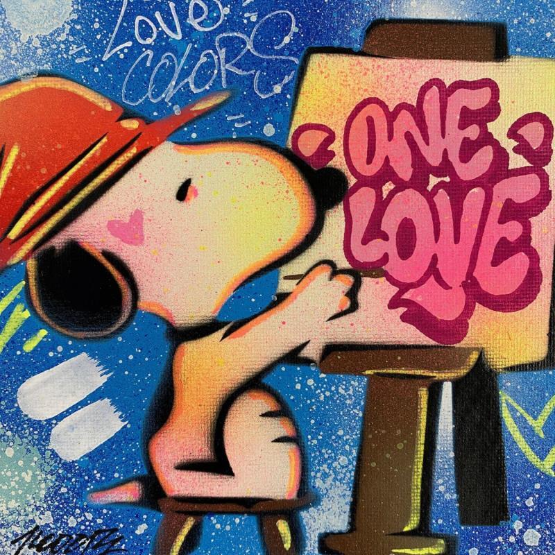 Peinture Snoopy peintre par Kedarone | Tableau Pop-art Icones Pop Graffiti Acrylique