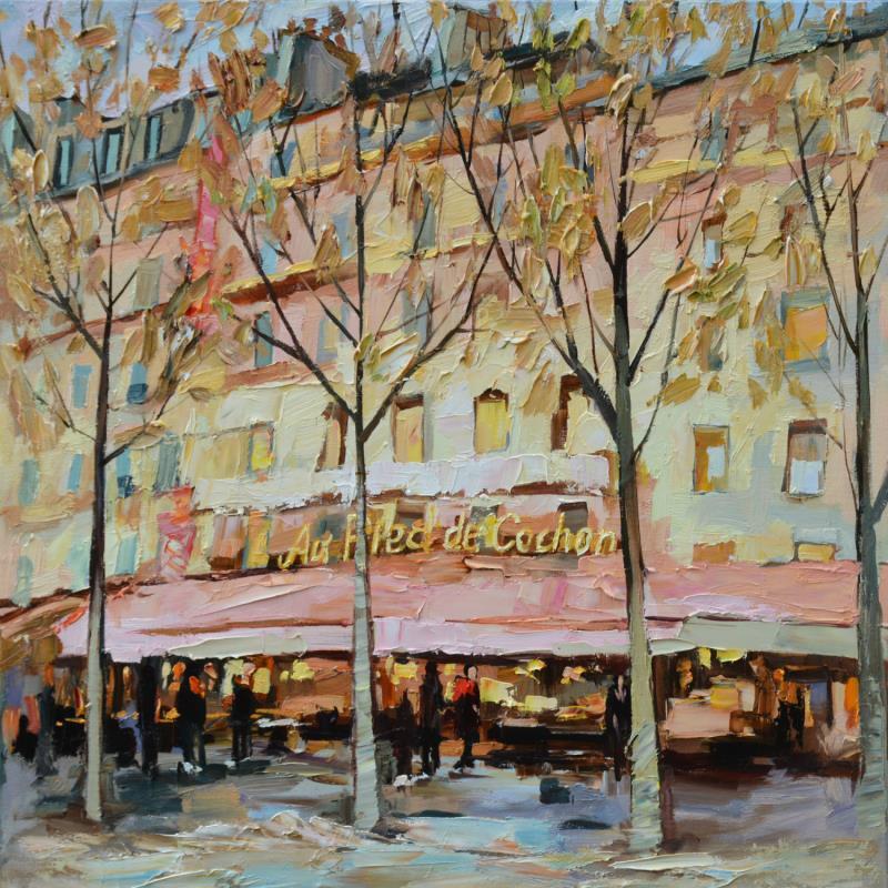 Painting Café au  Pied de cochon by Novokhatska Olga | Painting Figurative Acrylic, Oil Urban