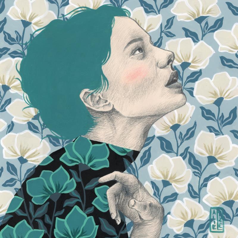 Painting Maria by Alie Loizel | Painting Figurative Acrylic Portrait