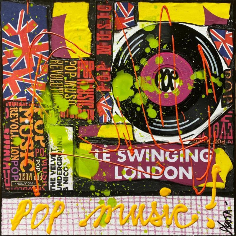Painting POP MUSIC by Costa Sophie | Painting Pop-art Music Acrylic Gluing Upcycling