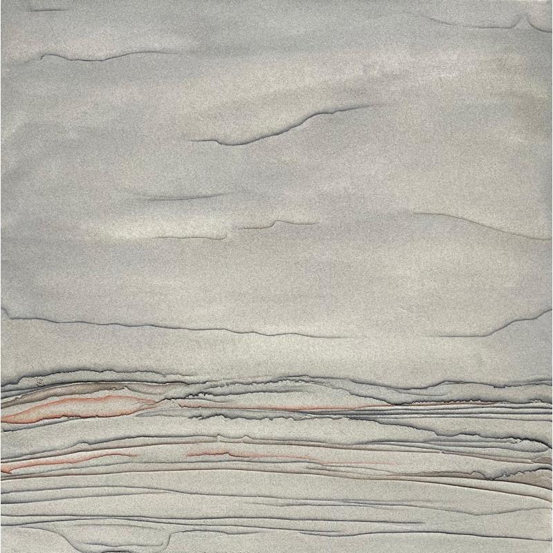 Peinture Carré de sable par Dupont Céline | Tableau Matiérisme Minimaliste Sable