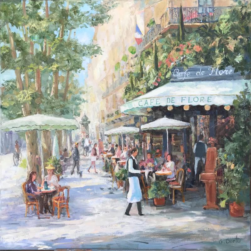 Painting Café de flore by Dontu Grigore | Painting Figurative Oil Urban