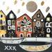 Peinture Raining 1 par Lovisa | Tableau Figuratif Urbain Métal Acrylique Collage Posca Feuille d'or Feuille d'argent Upcycling