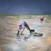 Peinture Dans l'immensité de la baie de Somme par Daniel | Tableau Impressionnisme Paysages Huile