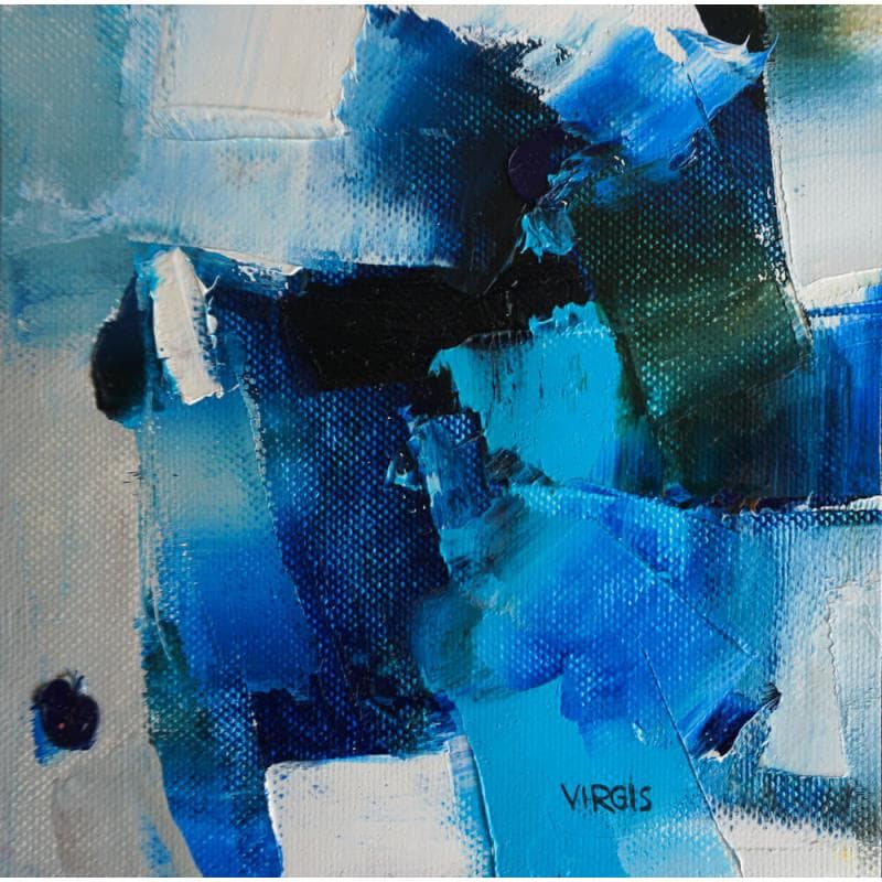 Peinture The blue par Virgis | Tableau Abstrait Huile minimaliste