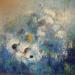 Gemälde JE SUIS FLEUR BLEUE von Rocco Sophie | Gemälde Art brut Acryl Collage Sand