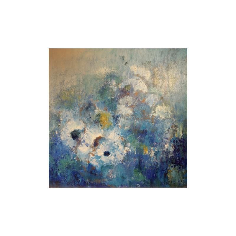 Painting JE SUIS FLEUR BLEUE by Rocco Sophie | Painting Raw art Acrylic, Gluing, Sand