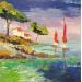 Gemälde Baie de marseille von Laura Rose | Gemälde Figurativ Landschaften Marine Natur Öl