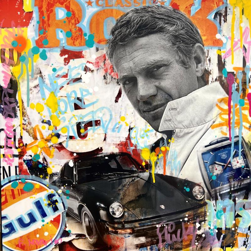 Peinture Racing Steve par Novarino Fabien | Tableau Pop-art Icones Pop Collage