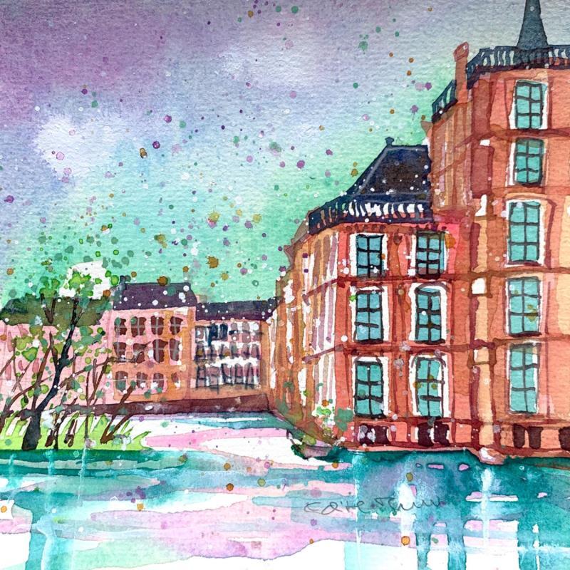 Painting NO.  23170 THE HAGUE  HOFVIJVER by Thurnherr Edith | Painting Subject matter Watercolor Urban