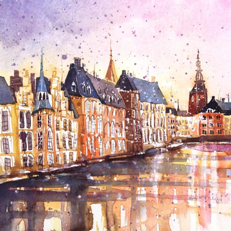 Painting NO.  23177  THE HAGUE  HOFVIJVER by Thurnherr Edith | Painting Subject matter Watercolor Urban