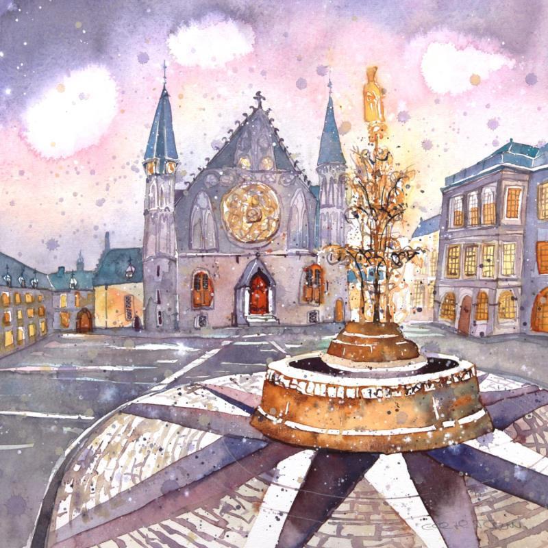 Painting NO.  23179  THE HAGUE  BINNENHOF by Thurnherr Edith | Painting Subject matter Watercolor Urban
