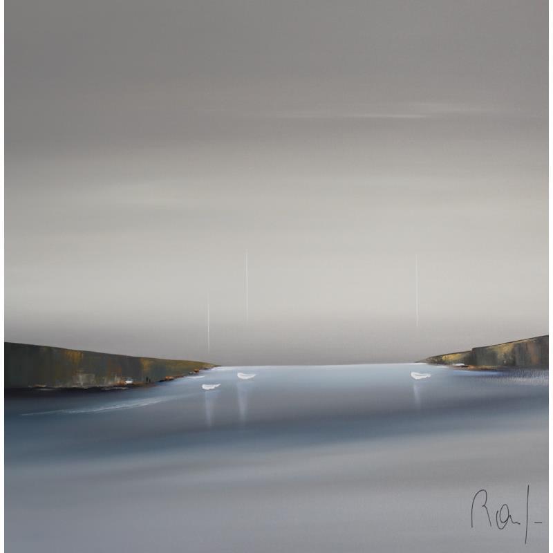 Painting Douceur marine 56 by Roussel Marie-Ange et Fanny | Painting Figurative Marine Minimalist Oil