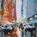 Painting Walking down the street by Frédéric Thiery | Painting Figurative Acrylic Landscapes