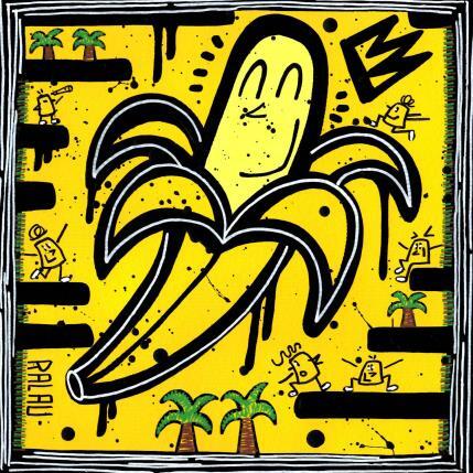 Painting Banana party by Ralau | Painting Pop-art Acrylic, Posca Nature, Pop icons