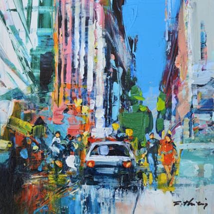 Painting La promenade by Frédéric Thiery | Painting Figurative Acrylic Landscapes