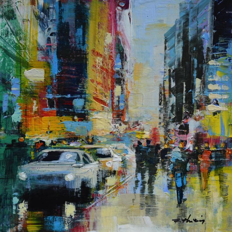 Painting Vroum vroum by Frédéric Thiery | Painting Figurative Urban Acrylic