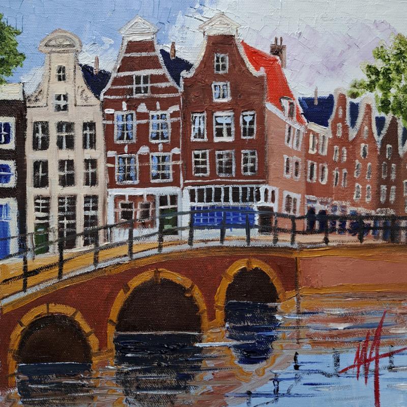 Painting Leidsegracht view by De Jong Marcel | Painting Figurative Urban Oil