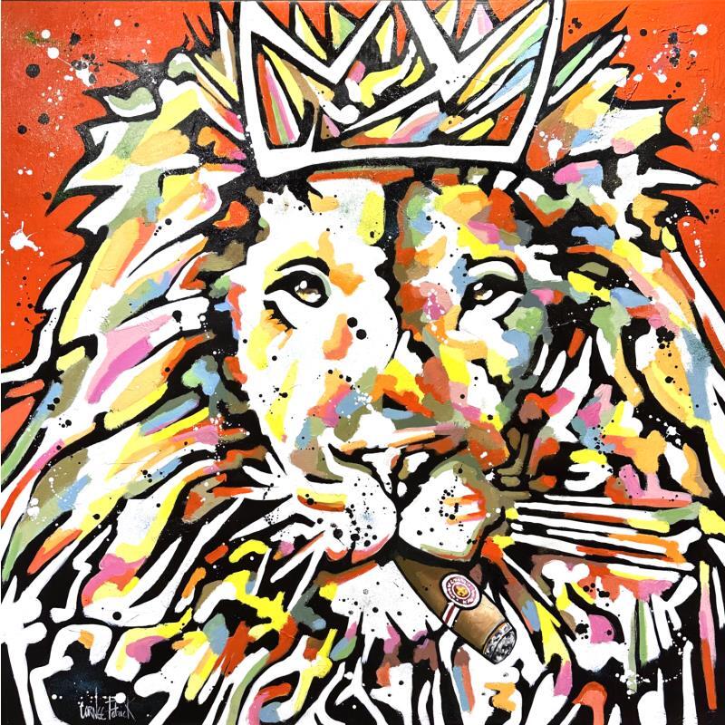 Peinture Lion king, I'm the boss par Cornée Patrick | Tableau Pop-art Graffiti, Huile Animaux