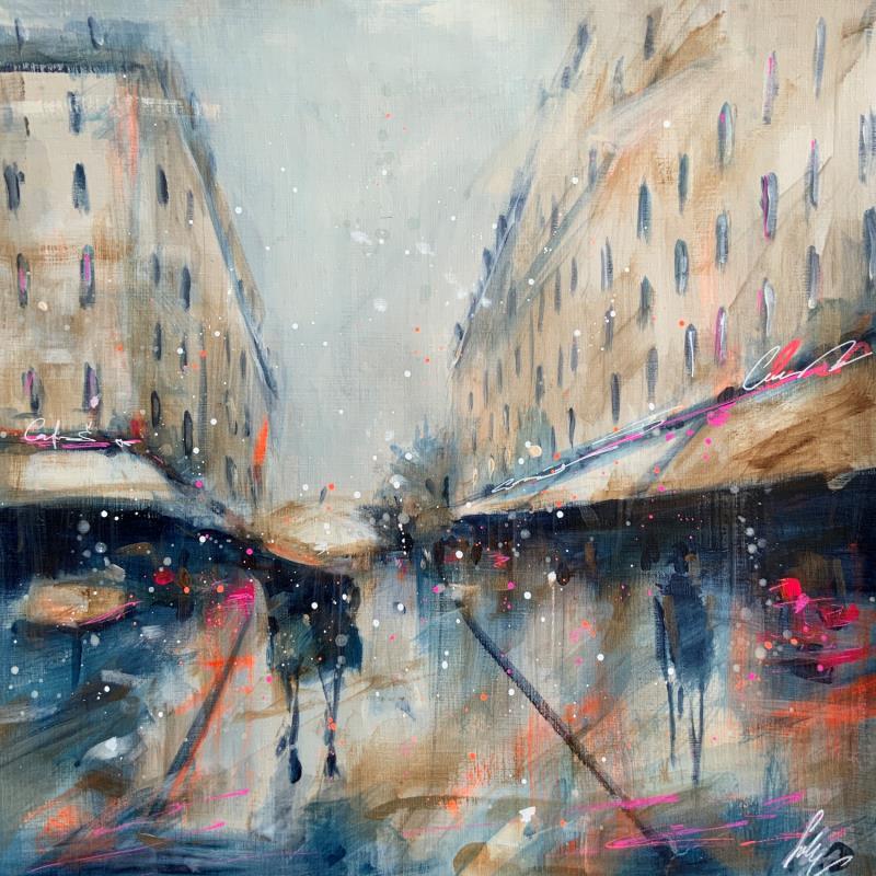 Painting Ma rue  by Solveiga | Painting  Acrylic Architecture, Landscapes, Life style