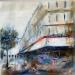 Peinture Café maison  par Solveiga | Tableau Impressionnisme Paysages Scènes de vie Architecture Acrylique