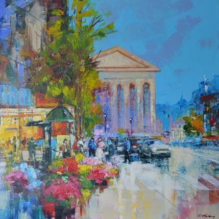Painting Paris Madeleine by Frédéric Thiery | Painting Figurative Acrylic Landscapes