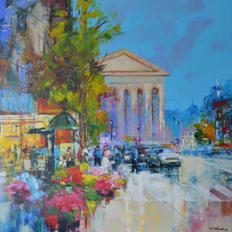 Painting Paris Madeleine by Frédéric Thiery | Painting Figurative Landscapes Acrylic