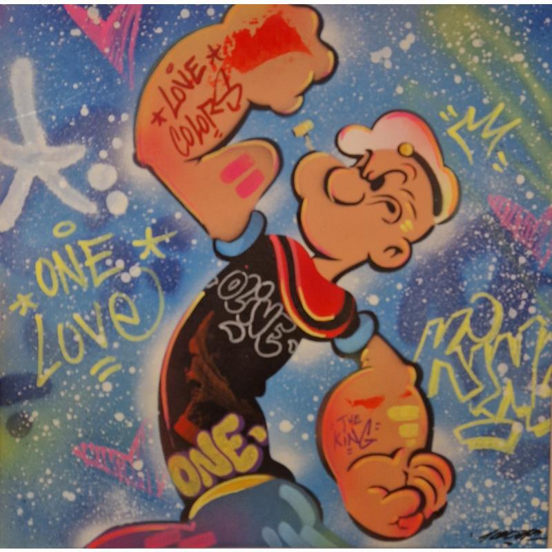 Peinture Popeye par Kedarone | Tableau Pop-art Acrylique, Graffiti Icones Pop