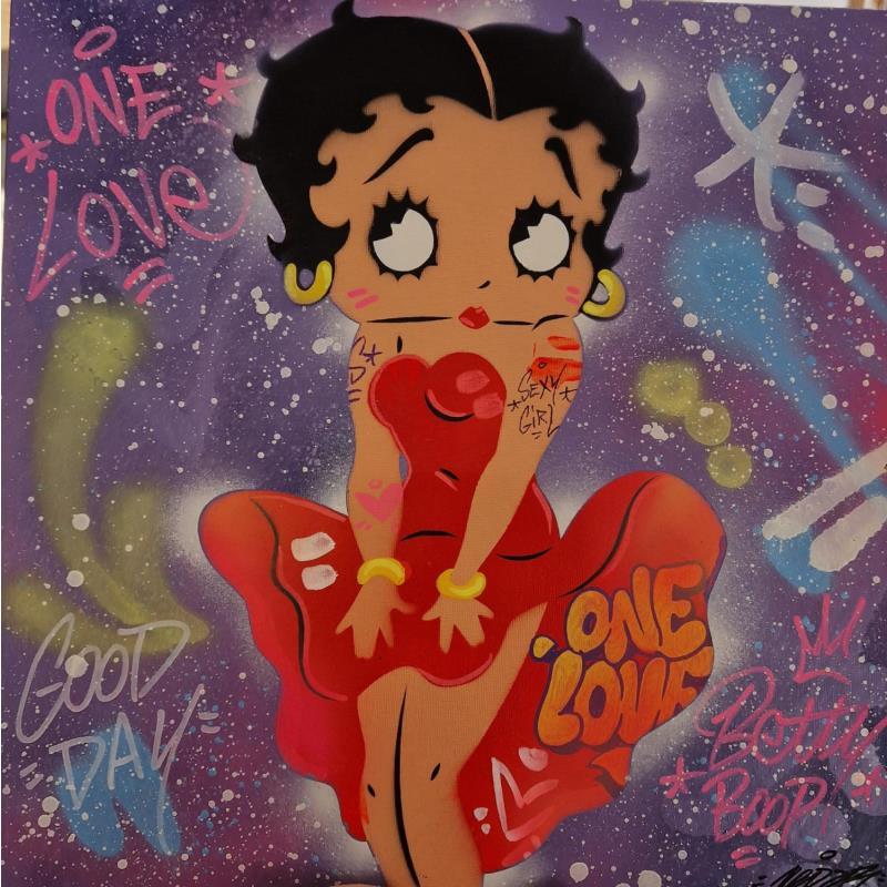 Painting Betty Boop by Kedarone | Painting Pop-art Pop icons Graffiti Acrylic