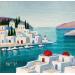Gemälde Les iles Grecques AP59 von Burgi Roger | Gemälde Figurativ Marine Acryl Papier