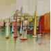 Gemälde Les voiles du Vieux Port IV AO89 von Burgi Roger | Gemälde Figurativ Marine Acryl
