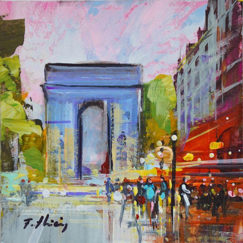 Painting Champs Elysées by Frédéric Thiery | Painting Figurative Landscapes Acrylic