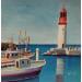Peinture Le phare AP39 par Burgi Roger | Tableau Figuratif Marine Acrylique