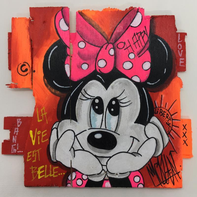 Peinture Minnie par Molla Nathalie  | Tableau Pop-art Icones Pop Bois Acrylique Posca