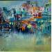 Painting Reflets perlés by Levesque Emmanuelle | Painting Abstract Landscapes Urban Architecture Oil