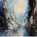 Painting Les promeneurs by Levesque Emmanuelle | Painting Abstract Landscapes Urban Architecture Oil