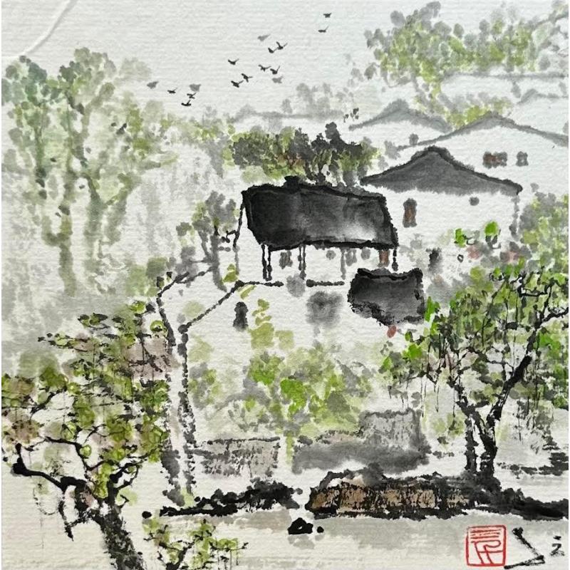 Gemälde Awakening von Sanqian | Gemälde Figurativ Aquarell Tinte