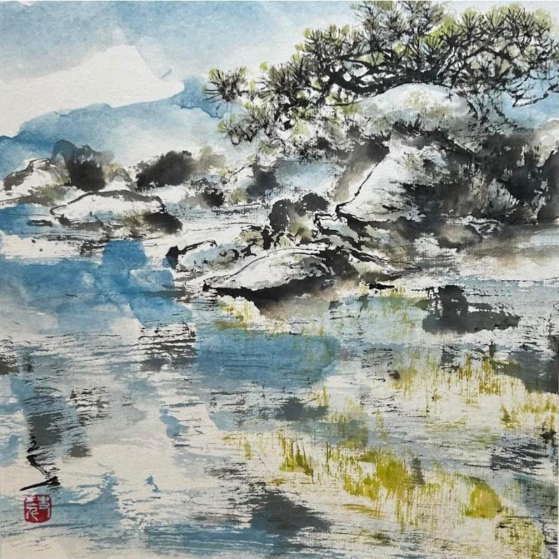 Painting Funny Land by Sanqian | Painting Figurative Watercolor Ink
