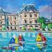Painting  LES BATEAUX AUX JARDINS DU LUXEMBOURG by Euger | Painting Figurative Urban Life style Acrylic