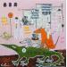 Gemälde Ekolo ! von Colin Sylvie | Gemälde Art brut Tiere Acryl Collage Pastell