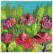 Peinture Pivoine dans un champ  par Shahine | Tableau Figuratif Paysages Huile