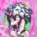 Peinture L'ange Cupidon par Sufyr | Tableau Street Art Enfant Graffiti Posca