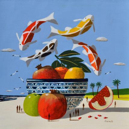 Painting Sur la plage by Lionnet Pascal | Painting Surrealism Acrylic Animals, Marine, Still-life
