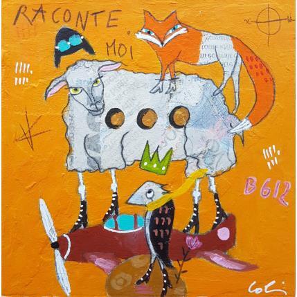 Peinture Raconte moi #2 par Colin Sylvie | Tableau Art Singulier Acrylique, Collage, Pastel Animaux