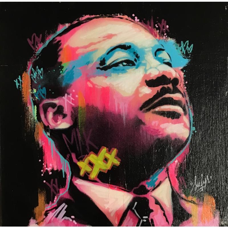 Peinture Martin Luther King  par Sufyr | Tableau Street Art Graffiti Posca