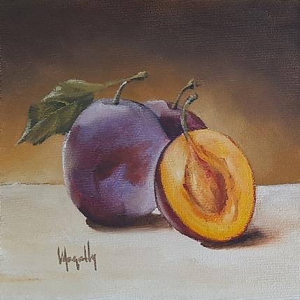 Painting Tasty Prumes! by Gouveia Magaly  | Painting Figurative Oil Still-life