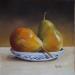 Painting Two Pears in a Plate by Gouveia Magaly  | Painting Figurative Still-life Oil